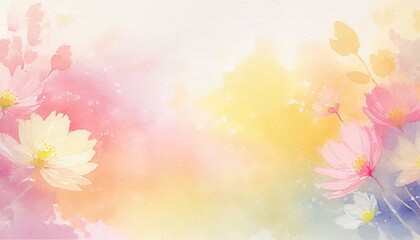 Colorful flowers watercolor background
- 754918736