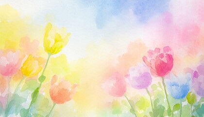 Colorful flowers watercolor background
- 754918755