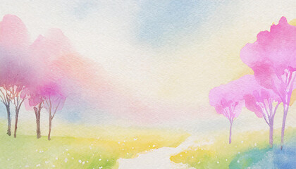 Colorful flowers watercolor background
- 754918769