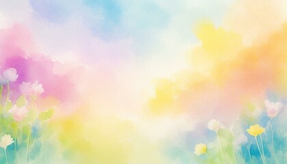Colorful flowers watercolor background
- 754918786
