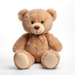 Obraz premium soft toy, teddy bear on a white background сreated with Generative Ai