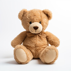 Obraz premium soft toy, teddy bear on a white background сreated with Generative Ai