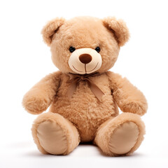 Fototapeta premium soft toy, teddy bear on a white background сreated with Generative Ai