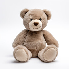 Obraz premium soft toy, teddy bear on a white background сreated with Generative Ai