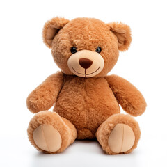 Obraz premium soft toy, teddy bear on a white background сreated with Generative Ai