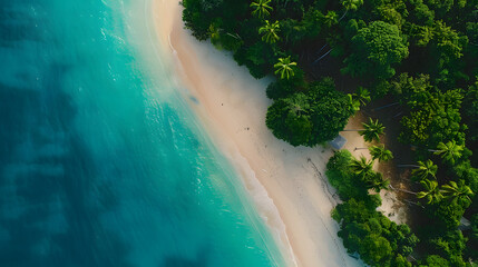 Obraz premium Beautiful paradise beach, crystal clear water, white sand, beach background