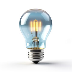 3D light bulb, photo on a white background сreated with Generative Ai