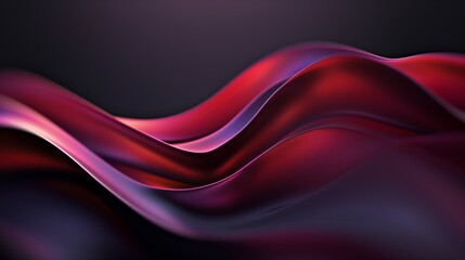 Abstract shapes, flowing fabric, dark background, red and purple gradient color scheme, closeup perspective. Generated by artificial intelligence.
