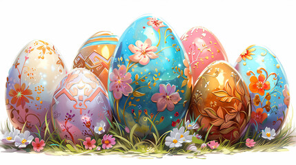 Easter eggs springtime  illustration - 754923701