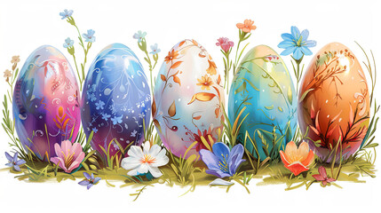 Easter eggs springtime  illustration - 754923962