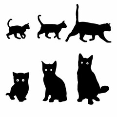 Creative pet cat silhouette template