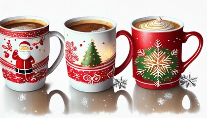cups christmas - obrazy, fototapety, plakaty