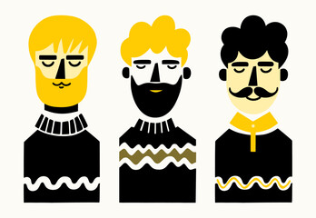 set of abstract cartoon characters