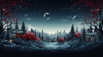 Tranquil Christmas Background Offering Ample Copy Area