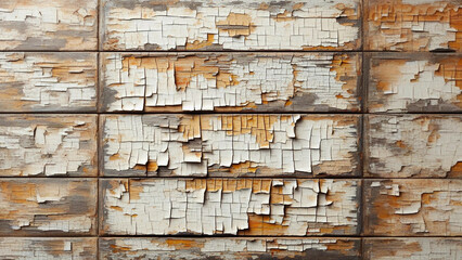 Old painted wooden boards isolated  background