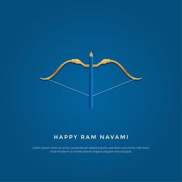 Vector shree ram navami happy ram navami day creative design ram navami ads background, vector illustration.