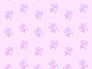 4:3 いちごミルクカートンな壁紙♪