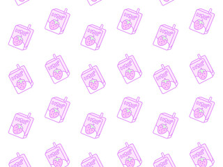 4:3 いちごミルクカートンなパターン⭐︎PNG