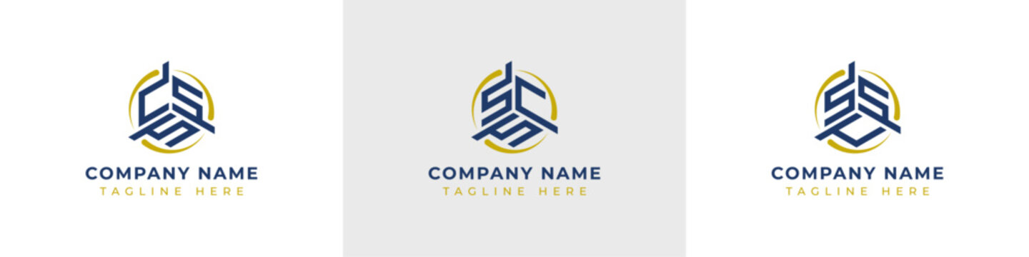 Letters CSS, SCS, SSS Monogram Logo Set, suitable for any business with CSS, SCS, SSS initials
