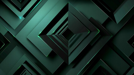 Black and Emerald abstract shape background presentation design. PowerPoint and Business background.