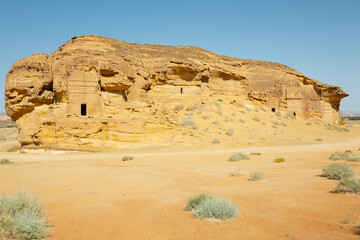 Jabal Al-Ahmar is one of the distinctive rocky outcrops in the city of Al-Hijr,Saudi Arabia