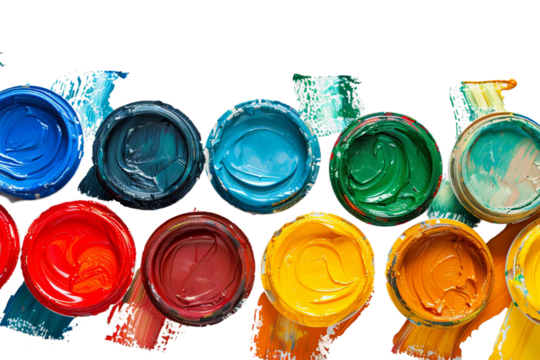 colorful paints applied to the wall
