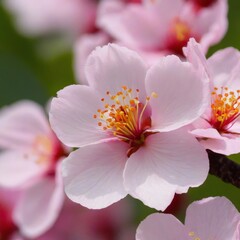 a Branch of cherry blossom tree. AI generated