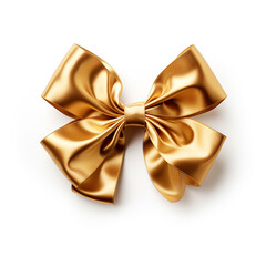 Naklejka premium golden bow on a white background сreated with Generative Ai