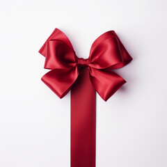 Fototapeta premium Red bow on a white background сreated with Generative Ai