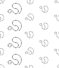 Spline Icon Seamless Pattern, Geometric Mathematics Drawing Icon