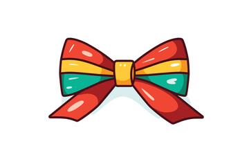 gift ribbon bow flat design vector illustration