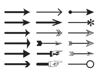 Fotobehang Arrows set illustrations. Arrow vector collection. Arrow. Cursor. Modern simple arrows. Vector illustration, symbol and icon © yelosmiley
