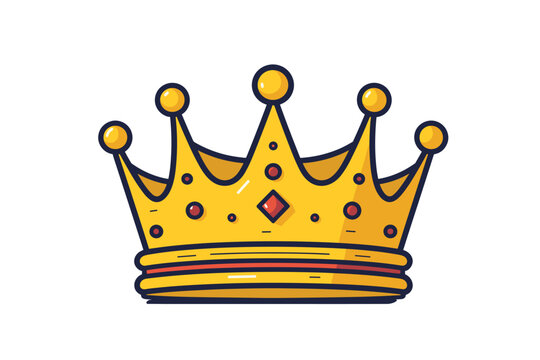 king crown flat design vector illustration