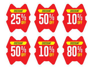 Price tags vector collection. Ribbon sale banners isolated. New collection offers. Vector Illustration