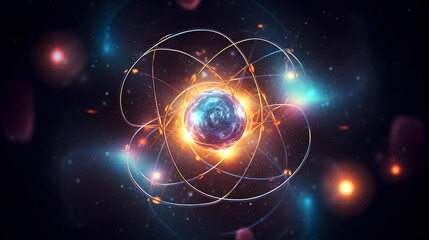 Atomic nucleus illustration