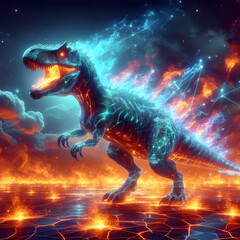 Obraz na płótnie Canvas Holographic Allosaurus 🦖