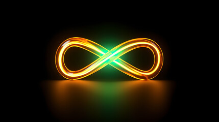 3d infinity symbol, beautiful glowing sign