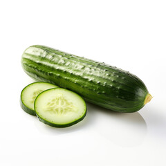 cucumber on a white background сreated with Generative Ai
