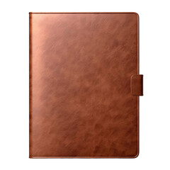 Fototapeta premium Brown leather notebook isolated on white background
