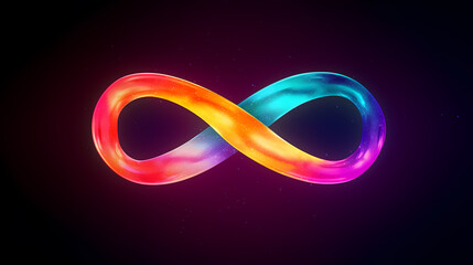 3d infinity symbol, beautiful glowing sign