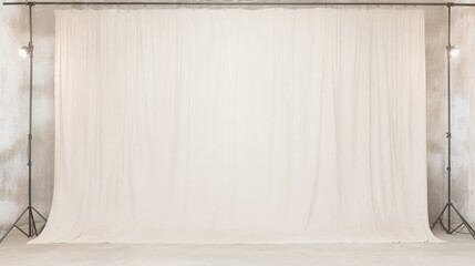 Elegant white grunge wall texture and canvas background for art and design projects, banner