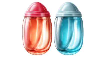 Two washing gel capsule isolated on white background