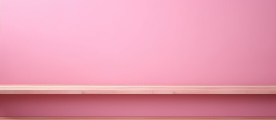 A pink room featuring a shelf adorned with a vase. The room is painted in a soft pink hue, creating a warm and welcoming ambiance. The shelf holds a decorative vase,