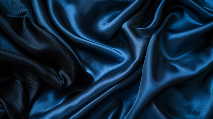 Black and Sapphire silk background  - obrazy, fototapety, plakaty