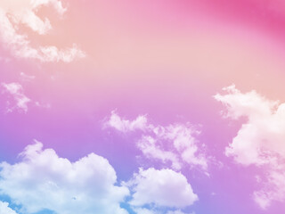 beauty sweet pastel red and violet colorful with fluffy clouds on sky. multi color rainbow image. abstract fantasy growing light