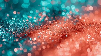 Vibrant Glittering Background in Blue and Red Hues with Bokeh Effect for Festive Design and Creative Projects