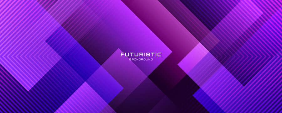 3D purple techno abstract background overlap layer on dark space with glowing squares effect decoration. Modern graphic design element lines style concept for web banner, flyer, card or brochure cover