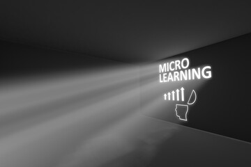 MICRO LEARNING rays volume light concept 3d illustration