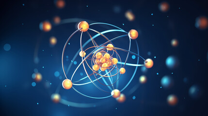 Atomic model with visible electron orbitals