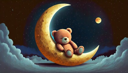 teddy bear on the moon